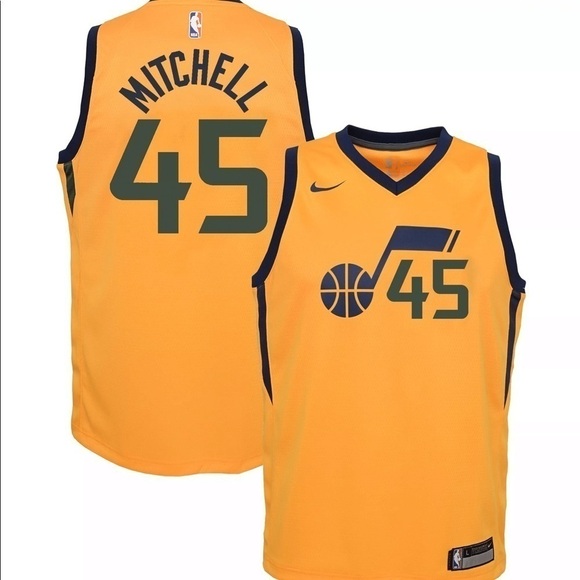 Nike Utah Jazz Donovan Mitchell Gold Dri-fit Swingman Jersey - Youth XL - Picture 1 of 6